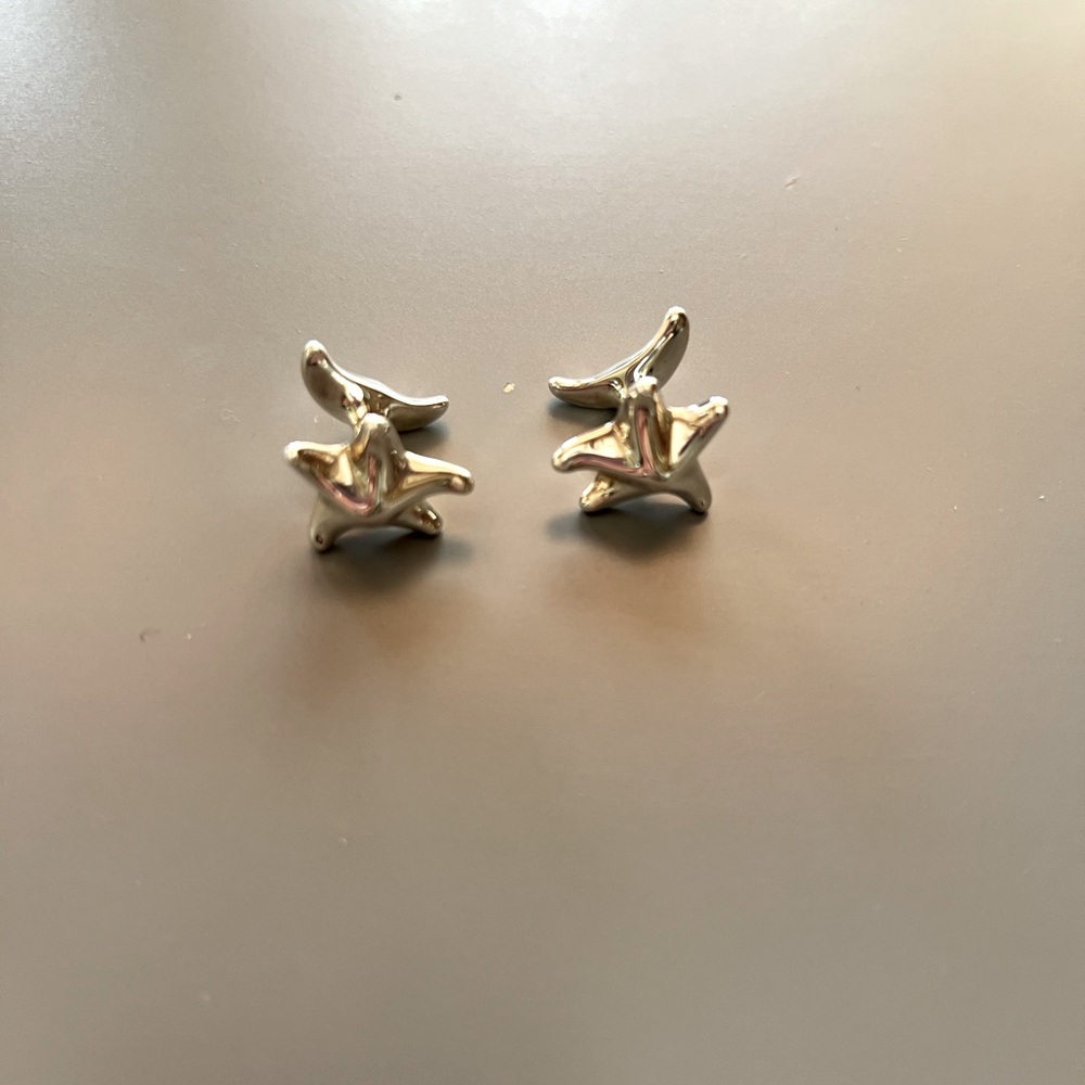 Tiffany & Co Elsa Peretti Starfish Cuff Links Sterling Silver